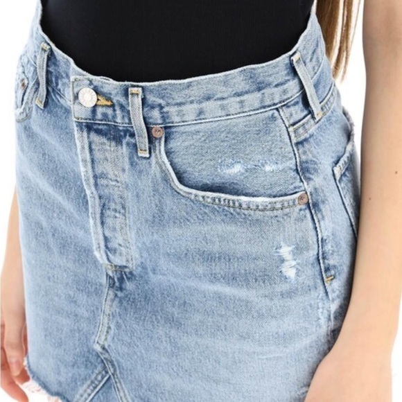 AGOLDE Quinn High Rise Mini Skirt.  Size 24.  100% cotton Premium Denim. - Picture 2 of 12